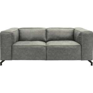 Goossens Bank Calvin grijs, micro leer, 2-zits, modern design