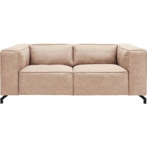 Goossens Bank Calvin bruin, micro leer, 2-zits, modern design