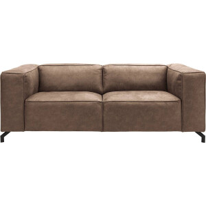 Goossens Bank Calvin bruin, micro leer, 2,5-zits, modern design