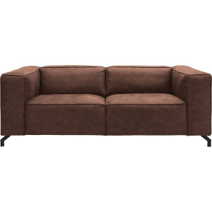 Goossens Bank Calvin bruin, micro leer, 2,5-zits, modern design