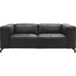 Goossens Bank Calvin antraciet, micro leer, 2,5-zits, modern design