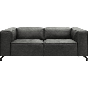 Goossens Bank Calvin grijs, micro leer, 2,5-zits, modern design