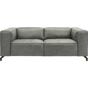 Goossens Bank Calvin grijs, micro leer, 2,5-zits, modern design