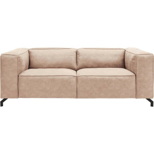 Goossens Bank Calvin bruin, micro leer, 2,5-zits, modern design