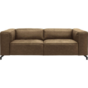 Goossens Bank Calvin groen, micro leer, 3-zits, modern design