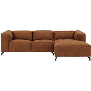 Goossens Bank Calvin cognac, micro leer, 2,5-zits, modern design