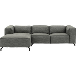 Goossens Bank Calvin grijs, micro leer, 2,5-zits, modern design