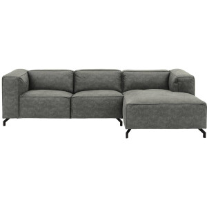 Goossens Bank Calvin grijs, micro leer, 2,5-zits, modern design