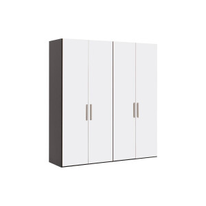 Goossens Kledingkast Easy Storage Ddk, Kledingkast 203 cm breed, 220 cm hoog, 4x glas draaideur