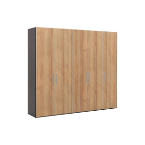 Goossens Kledingkast Easy Storage Ddk, Kledingkast 253 cm breed, 220 cm hoog, 5x draaideur