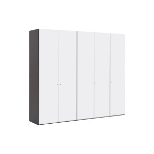 Goossens Kledingkast Easy Storage Ddk, Kledingkast 253 cm breed, 220 cm hoog, 5x glas draaideur