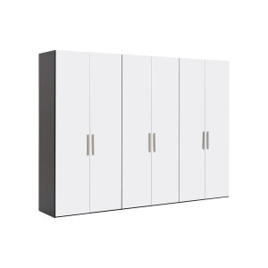 Goossens Kledingkast Easy Storage Ddk, Kledingkast 304 cm breed, 220 cm hoog, 6x glas draaideur