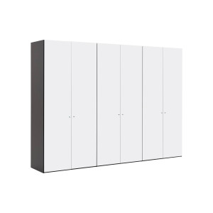 Goossens Kledingkast Easy Storage Ddk, Kledingkast 304 cm breed, 220 cm hoog, 6x glas draaideur