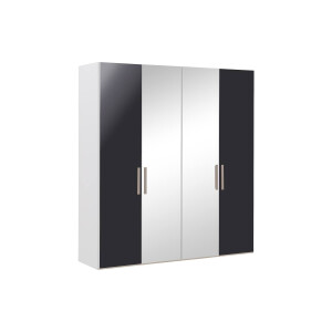 Goossens Kledingkast Easy Storage Ddk, Kledingkast 203 cm breed, 220 cm hoog, 2x draaideur en 2x spiegel draaideur midden