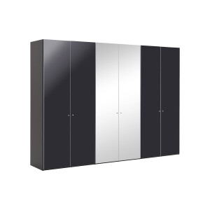 Goossens Kledingkast Easy Storage Ddk, Kledingkast 304 cm breed, 220 cm hoog, 4x draaideur en 2x spiegel draaideur midden
