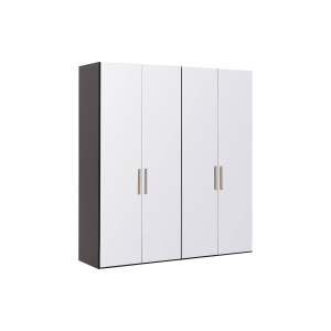 Goossens Kledingkast Easy Storage Ddk, Kledingkast 203 cm breed, 220 cm hoog, 4x glas draaideur