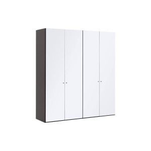 Goossens Kledingkast Easy Storage Ddk, Kledingkast 203 cm breed, 220 cm hoog, 4x glas draaideur