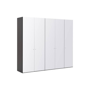 Goossens Kledingkast Easy Storage Ddk, Kledingkast 253 cm breed, 220 cm hoog, 5x glas draaideur