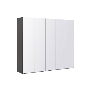 Goossens Kledingkast Easy Storage Ddk, Kledingkast 253 cm breed, 220 cm hoog, 5x glas draaideur