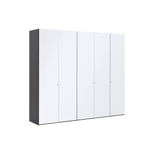 Goossens Kledingkast Easy Storage Ddk, Kledingkast 253 cm breed, 220 cm hoog, 5x glas draaideur