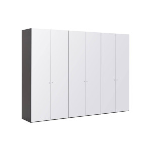 Goossens Kledingkast Easy Storage Ddk, Kledingkast 304 cm breed, 220 cm hoog, 6x glas draaideur