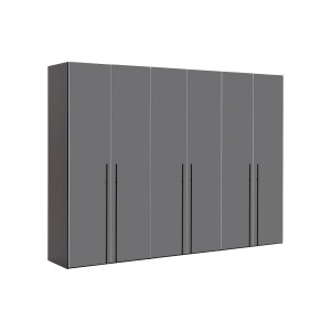 Goossens Kledingkast Easy Storage Ddk, Kledingkast 304 cm breed, 220 cm hoog, 6x glas draaideur