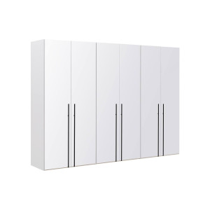 Goossens Kledingkast Easy Storage Ddk, Kledingkast 304 cm breed, 220 cm hoog, 6x glas draaideur