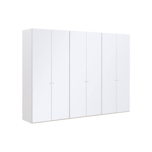Goossens Kledingkast Easy Storage Ddk, Kledingkast 304 cm breed, 220 cm hoog, 6x glas draaideur