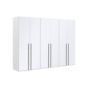Goossens Kledingkast Easy Storage Ddk, Kledingkast 304 cm breed, 220 cm hoog, 6x glas draaideur