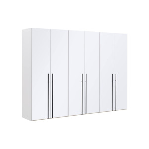 Goossens Kledingkast Easy Storage Ddk, Kledingkast 304 cm breed, 220 cm hoog, 6x glas draaideur