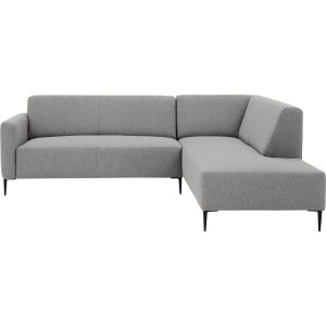 Goossens Bank Key West lichtgrijs, stof, 2,5-zits, modern design met ligelement rechts