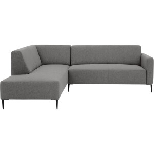 Goossens Bank Key West grijs, stof, 2,5-zits, modern design met ligelement links