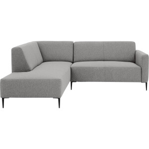 Goossens Bank Key West lichtgrijs, stof, 2-zits, modern design met ligelement links