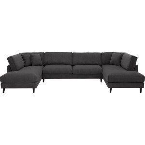 Goossens Bank Jonas grijs, stof, urban industrieel met ligelement links met ligelement rechts