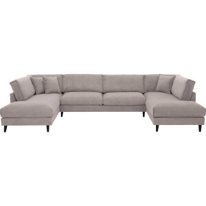 Goossens Bank Jonas beige, stof, urban industrieel met ligelement links met ligelement rechts