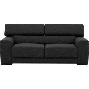 Goossens Bank Nora antraciet, stof, 2,5-zits, stijlvol landelijk