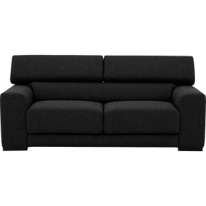 Goossens Bank Nora donkergrijs, stof, 2,5-zits, stijlvol landelijk