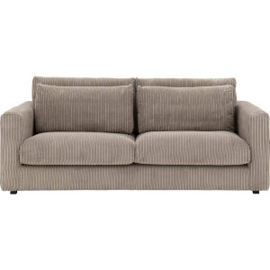 Goossens Bank Ravenia bruin, stof, 3-zits, stijlvol landelijk