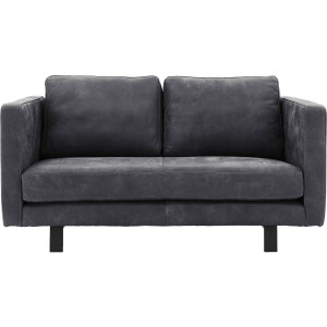 Goossens Excellent Bank Nuance zwart, leer, 2,5-zits, urban industrieel