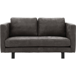Goossens Excellent Bank Nuance donkerbruin, leer, 2,5-zits, urban industrieel