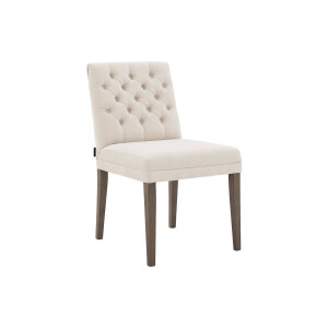 Goossens Eetkamerstoel Pearl wit stof leuning, stijlvol landelijk