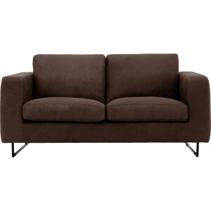 Goossens Excellent Bank Jovani bruin, leer, 2-zits, urban industrieel