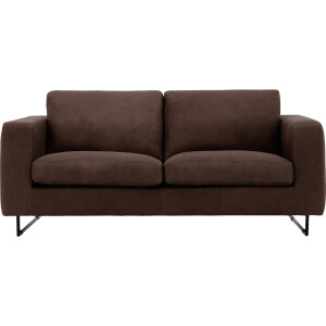 Goossens Excellent Bank Jovani bruin, leer, 2,5-zits, urban industrieel