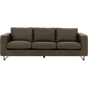 Goossens Excellent Bank Jovani groen, leer, 3,5-zits, urban industrieel