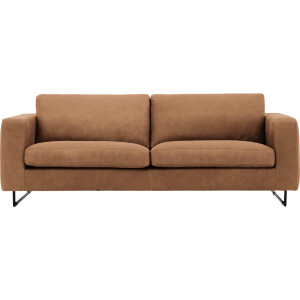 Goossens Excellent Bank Jovani bruin, leer, 3,5-zits, urban industrieel