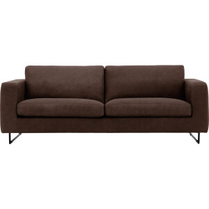 Goossens Excellent Bank Jovani bruin, leer, 3,5-zits, urban industrieel