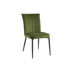 Goossens Basic Eetkamerstoel Trin groen velvet stof leuning, elegant chic