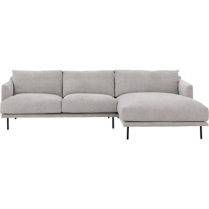 Goossens Bank Luxor Stof groen, stof, 2,5-zits, modern design met chaise longue rechts