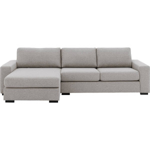 Goossens Hoekbank Lucca Met Chaise Longue grijs, stof, 2,5-zits, stijlvol landelijk met chaise longue links