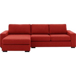 Goossens Hoekbank Lucca Met Chaise Longue rood, stof, 2,5-zits, stijlvol landelijk met chaise longue links